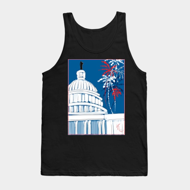 A Capitol Fourth Fireworks Tank Top by LITDigitalArt